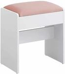 Hocker Schminktisch aus Samt mattwei&szlig;-pastellrosa