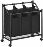 W&auml;schekorb mit Rollen 3 x 45 L tintenschwarz