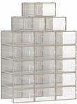 Schuhboxen 18er Set faltbar und stapelbar transparent-haferflockenbeige