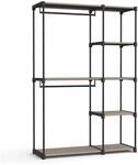 Kleiderschrank offen mit Kleiderstangen 43 x 124 x 182 cm Taupe