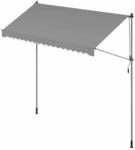 Klemmmarkise mit Handkurbel 350 x 120 cm grau