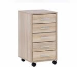 Rollcontainer Sonoma 33 x 63 x 38 cm Holz Schubladenschrank Schreibtisch