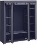 Stoffschrank mit Kleiderstange und Metallrahmen