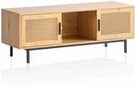 Lowboard Eiche-Dekor mit Wiener Geflecht 120x45