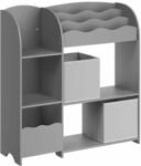 Kinderregal mit 2 Boxen f&uuml;r Spielzeug und B&uuml;cher taubengrau
