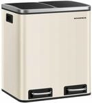 M&uuml;lltrennsystem 3 F&auml;cher 3 x 18 L mit Deckel sandbeige-tintenschwarz