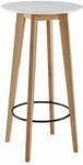 Stehtisch 60x110x60 cm Wei&szlig; Rund