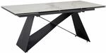 Esszimmertisch 180 - 260 cm Ausziehbar Keramik Glas Wei&szlig;