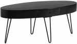 Couchtisch 100x50x40 cm Mango Massivholz Metall Sofatisch