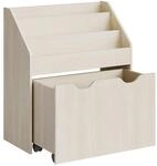 Spielzeugregal mit 3 Regalebenen auf Rollen haferflockenbeige