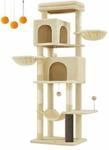 Kratzbaum 175 cm hoch XL mit 2 H&ouml;hlen sandbeige