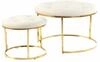 Hocker Myla 100 2er-Set Taupe / Gold