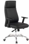 B&uuml;rostuhl PORTO Echt-Leder Schwarz ergonomisch mit Kopfst&uuml;tze