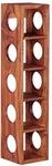 Weinregal MUMBAI Massiv-Holz Sheesham Flaschen-Regal Wandmontage f&uuml;r 5 Flaschen