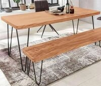 Esstisch BAGLI Massivholz Akazie 180 x 76 x 80 cm Esszimmer-Tisch K&uuml;chentisch...