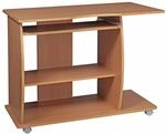 Computertisch GRASSE rollbar Buche 90 x 71 x 50 cm mit Tastaturauszug