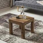 Couchtisch Massiv-Holz Sheesham 45 cm breit Wohnzimmer-Tisch Design dunkel-braun