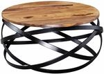 Couchtisch MANUR 60x30x60 cm Sheesham Massivholz / Metall Sofatisch