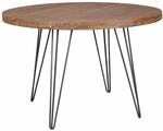 Design Esszimmertisch BAGLI rund &Oslash; 120 x 78 cm Sheesham Massiv-Holz
