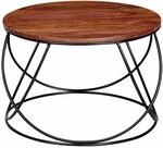 Couchtisch Sheesham Massivholz / Metall 60 x 40 x 60 cm