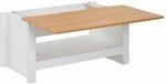 Couchtisch Wei&szlig; / Eiche 85x47x45 cm Wohnzimmertisch mit Stauraum