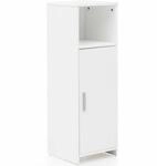 Badschrank 30 x 95,5 x 30 cm wei&szlig; Holz mit T&uuml;r und Ablagefach