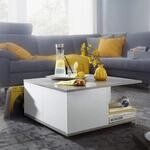 Design Couchtisch 70x70 cm Zementgrau / Wei&szlig;