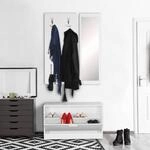 Wand-Garderobe SALERNO mit Spiegel &amp; Schuhschrank Spanplatte wei&szlig;