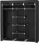 Stoffschrank 175 x 150 cm Schwarz