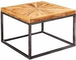Couchtisch Mango Massivholz 55x40x55 cm Tisch mit Metallgestell