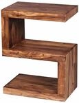 Beistelltisch MUMBAI Massivholz Sheesham S Cube 60cm hoch Wohnzimmer-Tisch Design