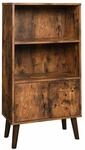 Retro B&uuml;cherschrank mit T&uuml;ren 60 x 30 x 120 cm