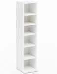 Design B&uuml;cherregal WL5.336 Wei&szlig; 21x91x25,5 cm mit 6 F&auml;chern