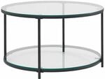 Couchtisch 80x80x45 cm Glas / Metall Wohnzimmertisch Rund Modern