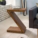 Beistelltisch MUMBAI Massivholz Sheesham Z Cube 59cm hoch Wohnzimmer-Tisch Design
