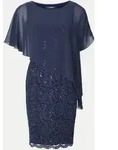 Swing Cocktailkleid mit &Uuml;berwurf Blau 40