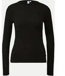 Langarmshirt mit Rippstruktur Schwarz XS