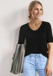 Street One Regular-Fit T-Shirt Schwarz 40 female