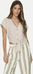 Only Kurzarmbluse mit Knotendetails Beige M