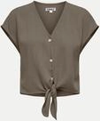 Only Kurzarmbluse mit Knotendetails Braun XS