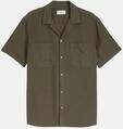 Tom Tailor Casual Resorthemd in Waffel-Optik Braun XXL