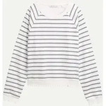 Gestreiftes Sweatshirt Wei&szlig; XXL