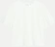 Comma T-Shirt mit Smok-Detail Wei&szlig; 38