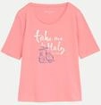 Tom Tailor Casual T-Shirt mit Print Rosa M