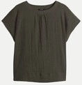 Opus Jerseyshirt Salti mit Crinkle Effekt Braun 36