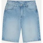Kurze Jeanshose mit hohem Bund Blau M