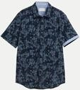 Tom Tailor Casual Kurzarmhemd Gemustert Blau XXL