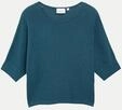 Comma Kurzarm Strickpullover Blau S