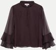 Comma Bluse mit R&uuml;schen Braun 34