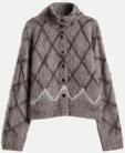 Opus Strickjacke Dargyle im Argyle Rautenmuster Braun 36